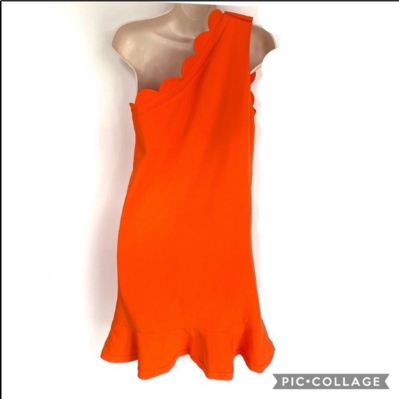 Victoria Beckham one shoulder scallop trim dress S - Picture 5 of 12